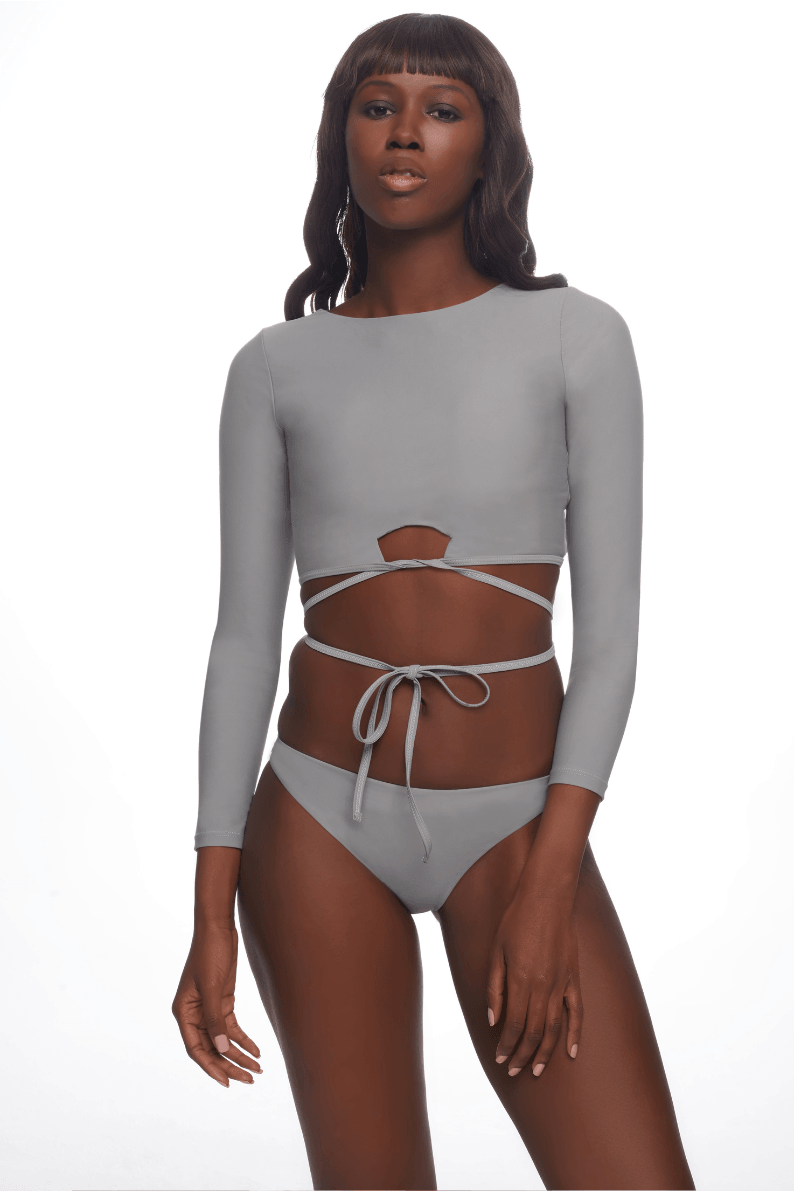 Long sleeve crop top sales swimsuit